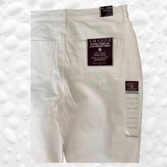 Gloria Vanderbilt NWT AMANDA Vintage White stretch slimming jeans Size: 8 - Picture 8 of 12